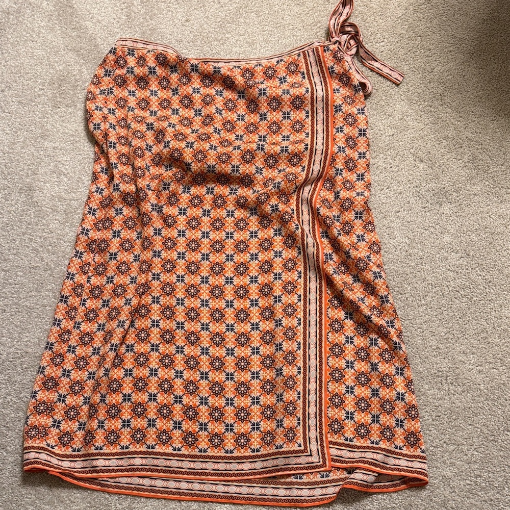 Max Studio Orange Floral skirt size XL